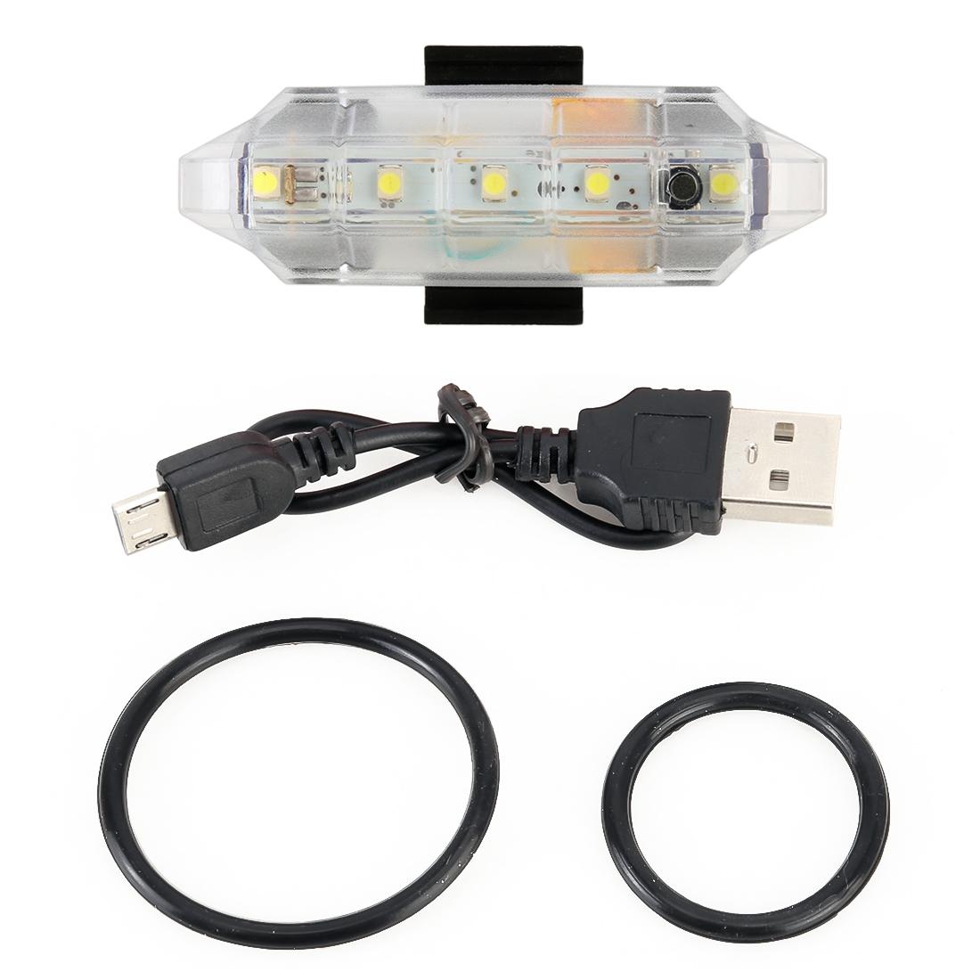 USB Rechargeable Bike Tail Light Bright 5 LED Bicycle Safety Rear Light