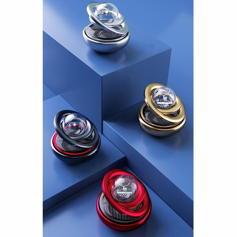 Interstellar Solar Car Diffuser Rotating Car Aromatherapy Ornament with Natural Long Lasting Fragrance