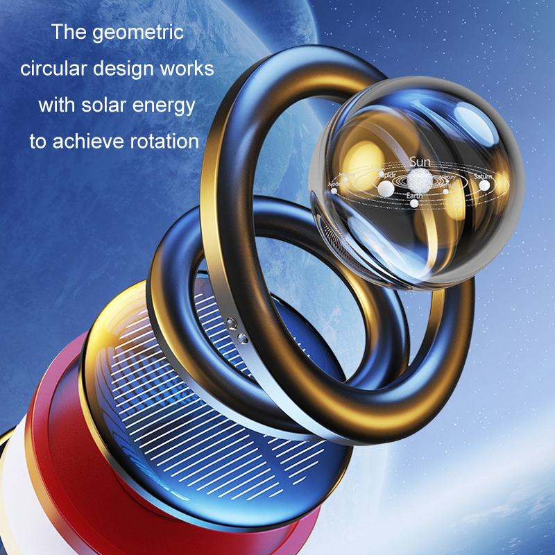 Interstellar Solar Car Diffuser Rotating Car Aromatherapy Ornament with Natural Long Lasting Fragrance