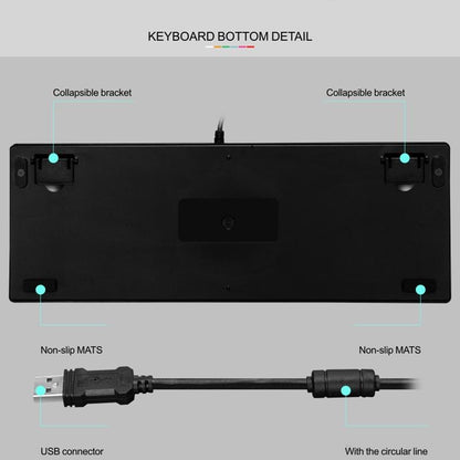 LEAVEN K550 Mechanical Keyboard 87 Key Gaming Keyboard with Green Switches USB Wired RGB Backlit