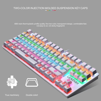 LEAVEN K550 Mechanical Keyboard 87 Key Gaming Keyboard with Green Switches USB Wired RGB Backlit