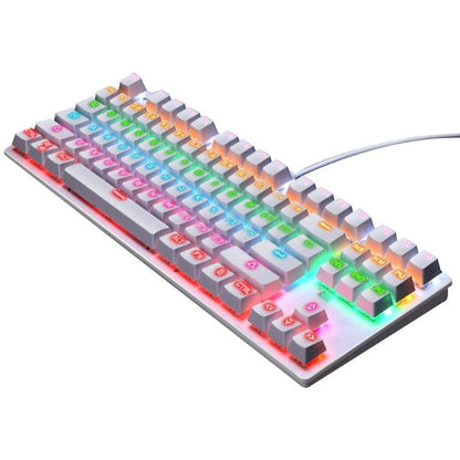 LEAVEN K550 Mechanical Keyboard 87 Key Gaming Keyboard with Green Switches USB Wired RGB Backlit