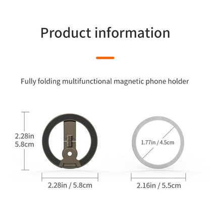 Magnetic Phone Holder with 360 Rotating Foldable Ring Stand Double Sided MagSafe Compatible Grip
