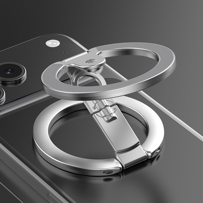 Magnetic Phone Holder with 360 Rotating Foldable Ring Stand Double Sided MagSafe Compatible Grip