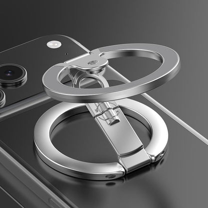 Magnetic Phone Holder with 360 Rotating Foldable Ring Stand Double Sided MagSafe Compatible Grip