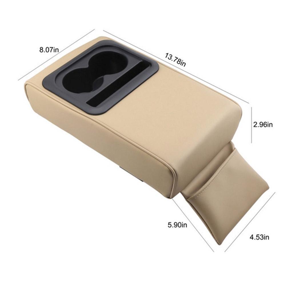 Premium Car Armrest Cushion with Car Cup Holder Organizer Memory Foam Center Console Support