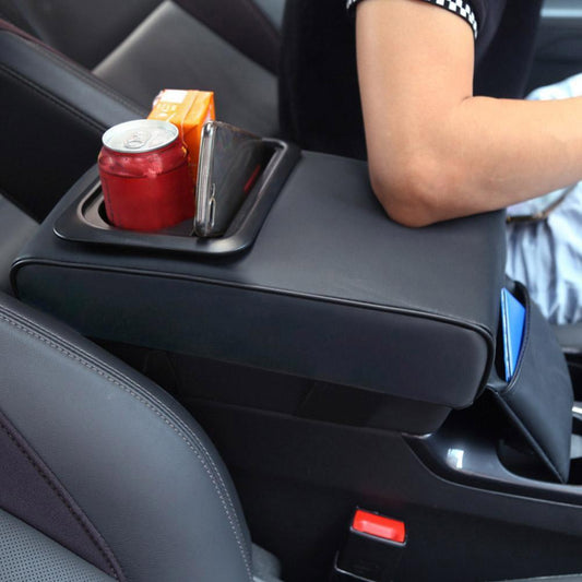 Premium Car Armrest Cushion with Car Cup Holder Organizer Memory Foam Center Console Support