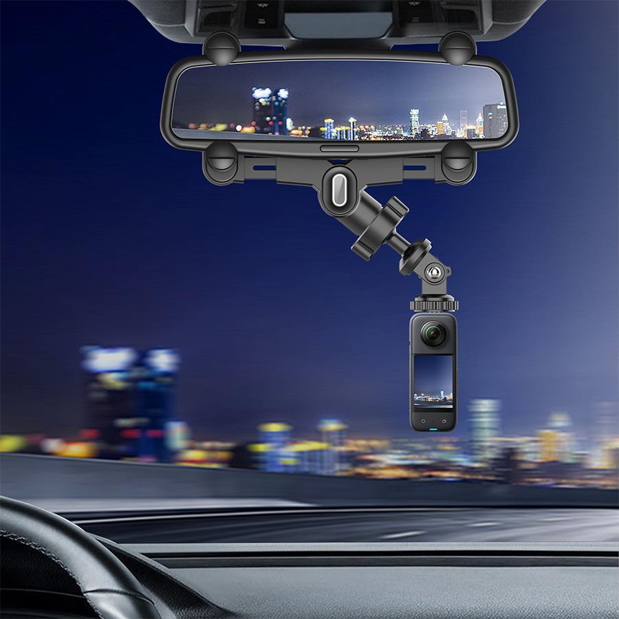 Universal Car Phone Mount Rearview Mirror Camera Holder Adjustable Sports Camera Bracket
