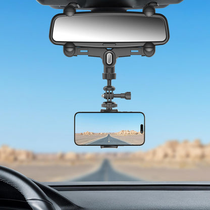 Universal Car Phone Mount Rearview Mirror Camera Holder Adjustable Sports Camera Bracket