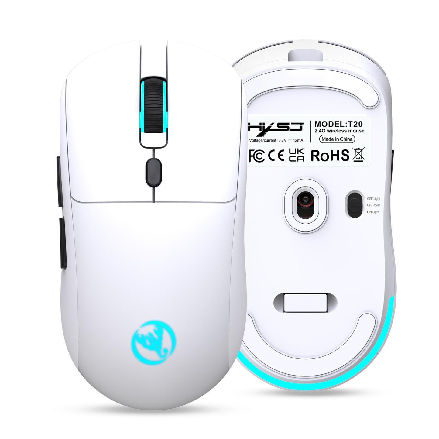HXSJ T20 Rechargeable Wireless Mouse with Adjustable DPI Ergonomic 2.4GHz USB Mouse