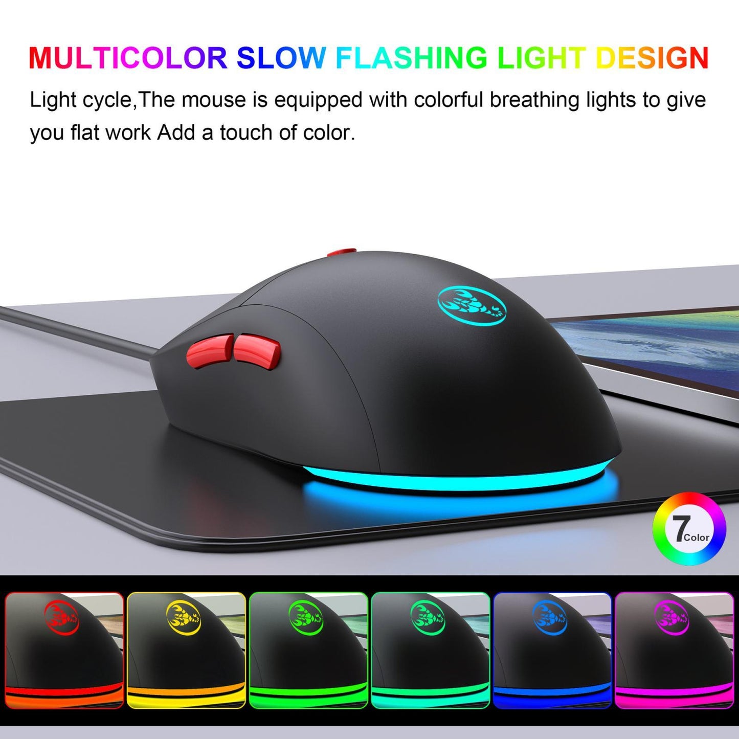 HXSJ T20 Rechargeable Wireless Mouse with Adjustable DPI Ergonomic 2.4GHz USB Mouse
