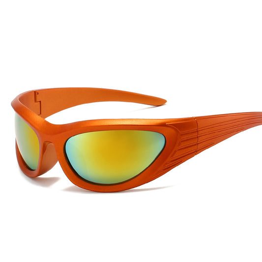 Retro Sunglasses for Women & Men Trendy Oval Sunglasses with Mirror Lens Punk Eyewear