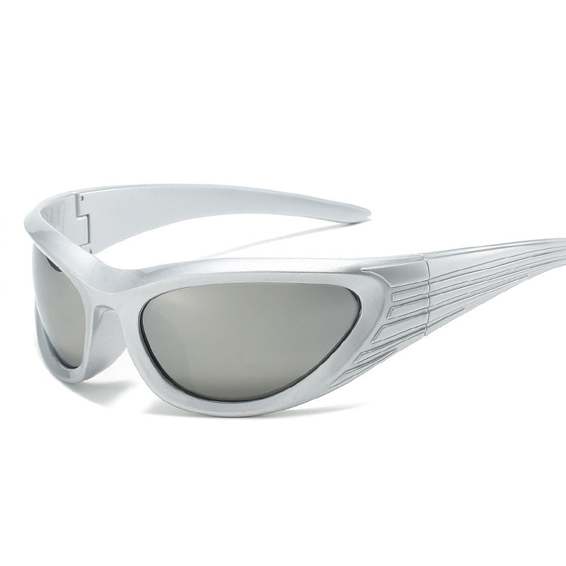 Retro Sunglasses for Women & Men Trendy Oval Sunglasses with Mirror Lens Punk Eyewear