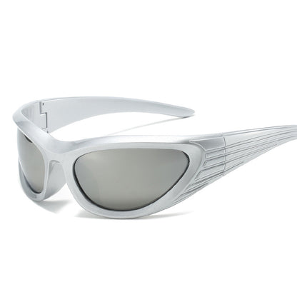Retro Sunglasses for Women & Men Trendy Oval Sunglasses with Mirror Lens Punk Eyewear