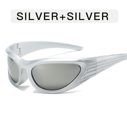 Retro Sunglasses for Women & Men Trendy Oval Sunglasses with Mirror Lens Punk Eyewear