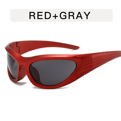 Retro Sunglasses for Women & Men Trendy Oval Sunglasses with Mirror Lens Punk Eyewear