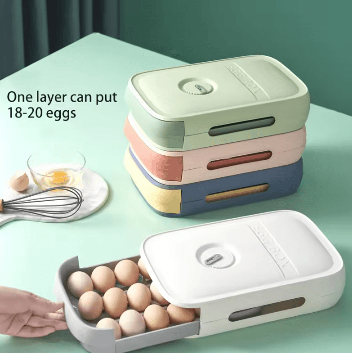 Stackable Drawer Egg Storage Container Refrigerator Egg Organizer for Fresh Egg Protection