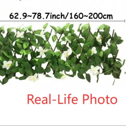 Expandable Privacy Screen Fence with Artificial Ivy Fence for Balcony Patio Garden Outdoor Decor
