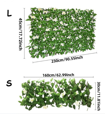 Expandable Privacy Screen Fence with Artificial Ivy Fence for Balcony Patio Garden Outdoor Decor