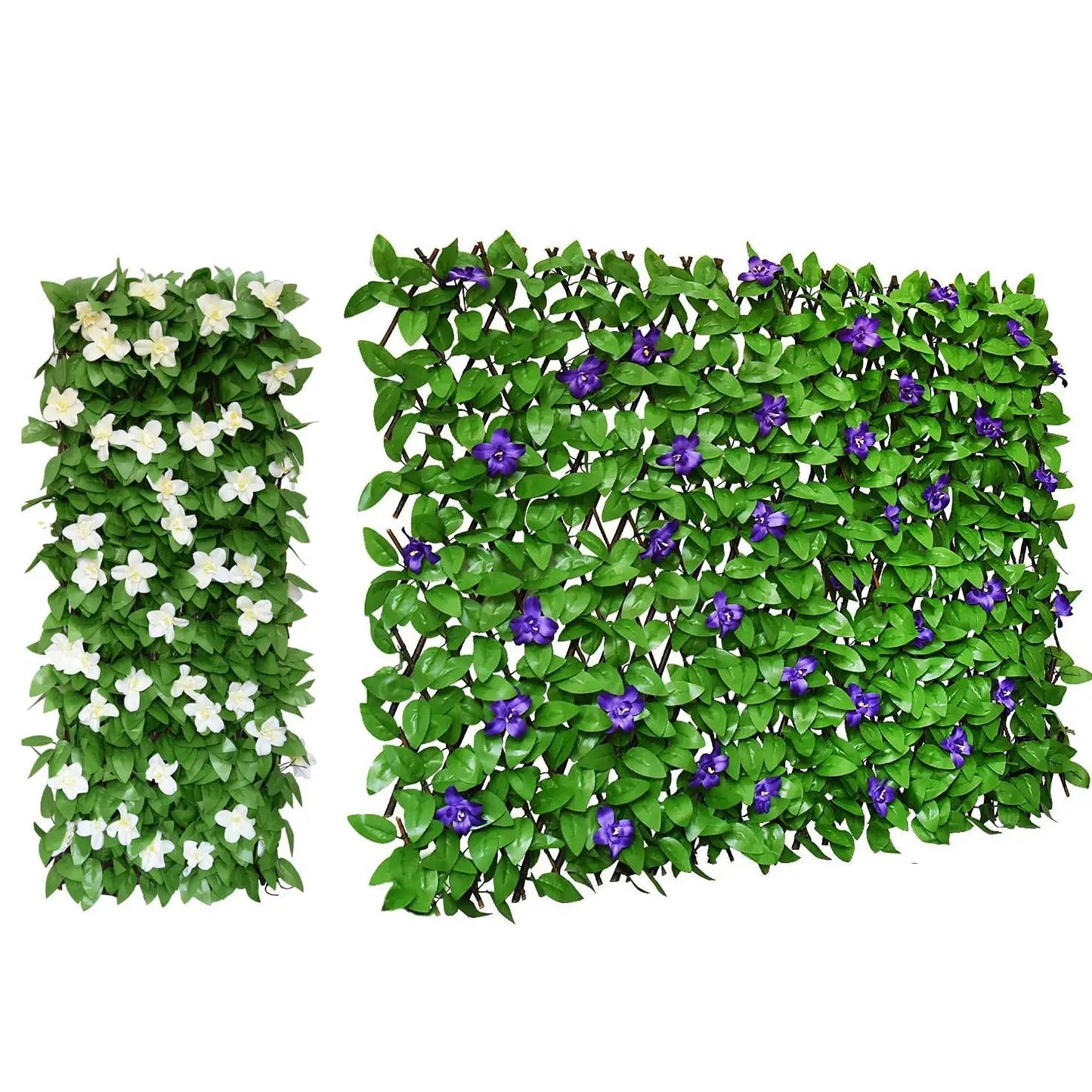 Expandable Privacy Screen Fence with Artificial Ivy Fence for Balcony Patio Garden Outdoor Decor