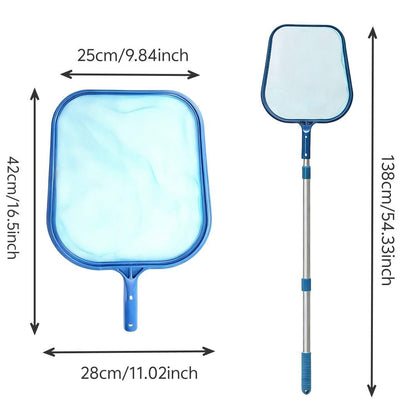 Professional Pool Skimmer Net with Telescopic Handle for Swimming Pool, Spa & Pond Cleaning