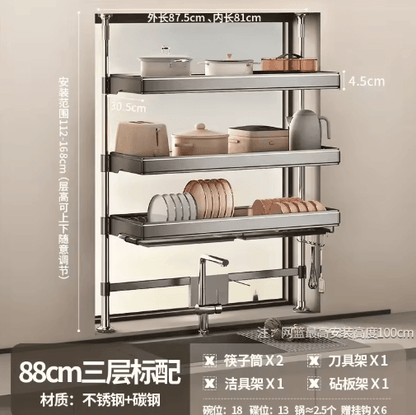Multi-Purpose Kitchen Sink Organizer – Countertop Dish Drying Rack & Vegetable Storage Shelf