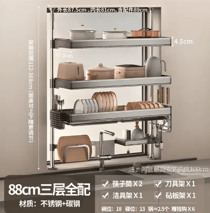 Multi-Purpose Kitchen Sink Organizer – Countertop Dish Drying Rack & Vegetable Storage Shelf