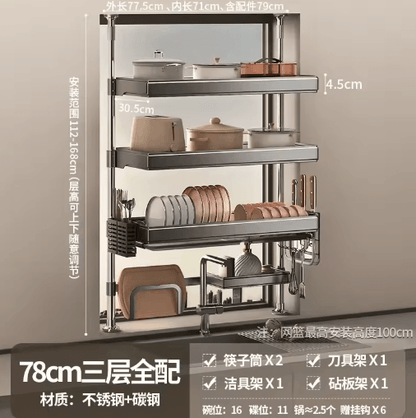 Multi-Purpose Kitchen Sink Organizer – Countertop Dish Drying Rack & Vegetable Storage Shelf