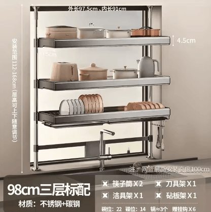 Multi-Purpose Kitchen Sink Organizer – Countertop Dish Drying Rack & Vegetable Storage Shelf