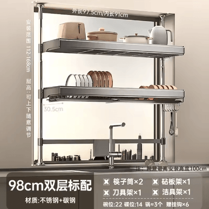 Multi-Purpose Kitchen Sink Organizer – Countertop Dish Drying Rack & Vegetable Storage Shelf
