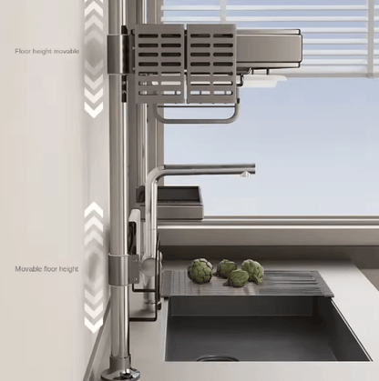 Multi-Purpose Kitchen Sink Organizer – Countertop Dish Drying Rack & Vegetable Storage Shelf