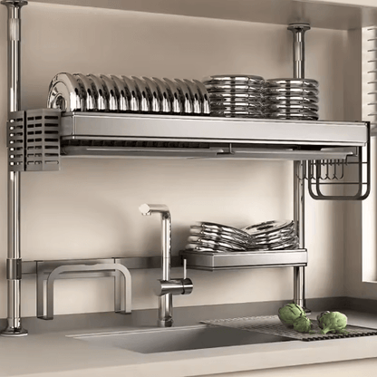 Multi-Purpose Kitchen Sink Organizer – Countertop Dish Drying Rack & Vegetable Storage Shelf