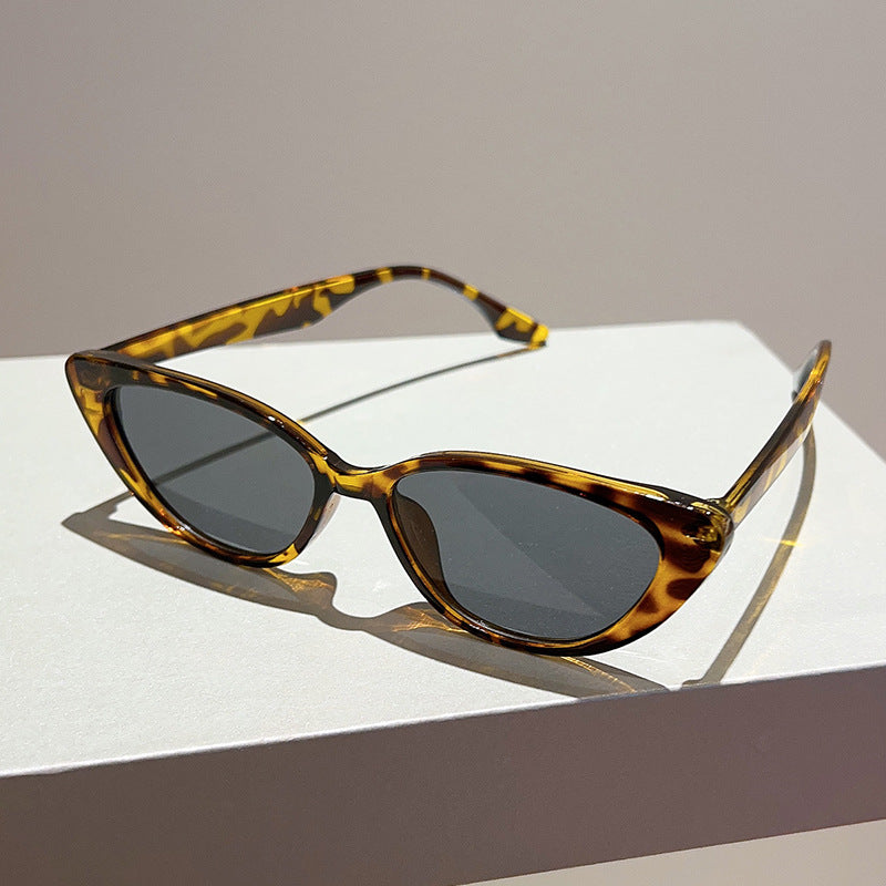 Cat Eye Sunglasses for Women Small Frame Leopard Fashion Shades