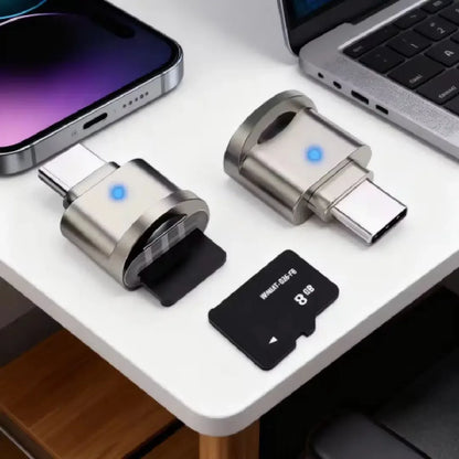 USB C SD Card Reader with USB OTG Adapter for SD and TF Memory Cards