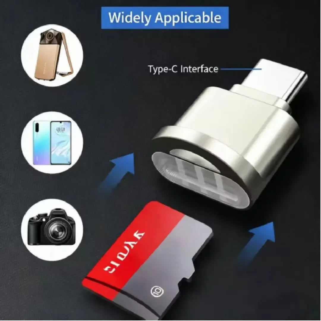 USB C SD Card Reader with USB OTG Adapter for SD and TF Memory Cards