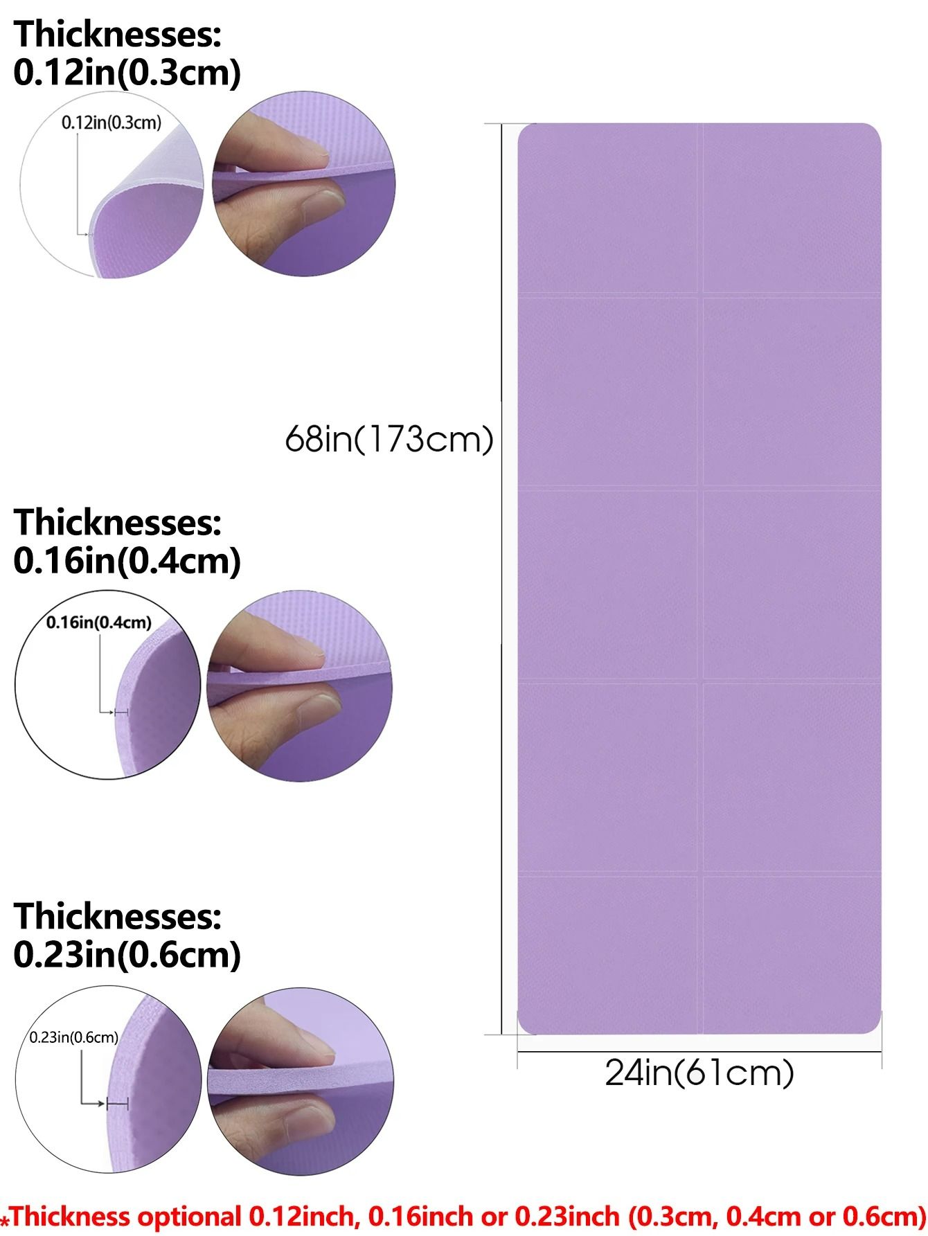 Purple Foldable Travel Yoga & Fitness Mat