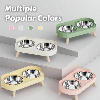 Elevated Pet Feeder with Dual Stainless Steel Bowls for Dogs & Cats