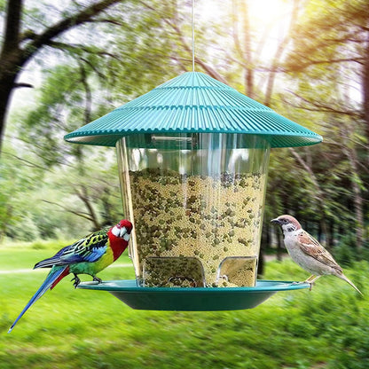 Hanging Bird Feeder House for Outdoor Garden Wild Birds with Weather Resistant Design