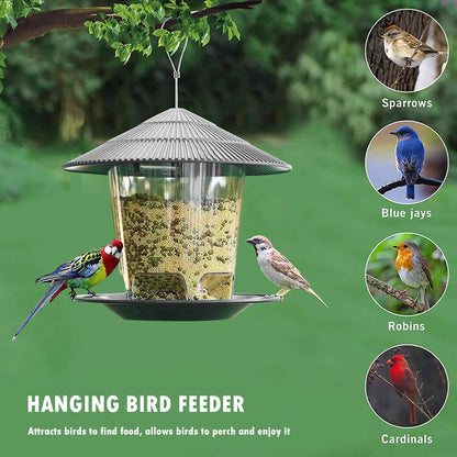 Hanging Bird Feeder House for Outdoor Garden Wild Birds with Weather Resistant Design