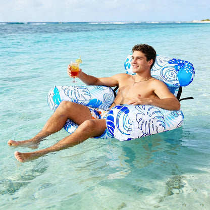 Heavy Duty Inflatable Pool Float Lounge Chair for Adults Floating Pool Chair for Lake & Beach Relaxation