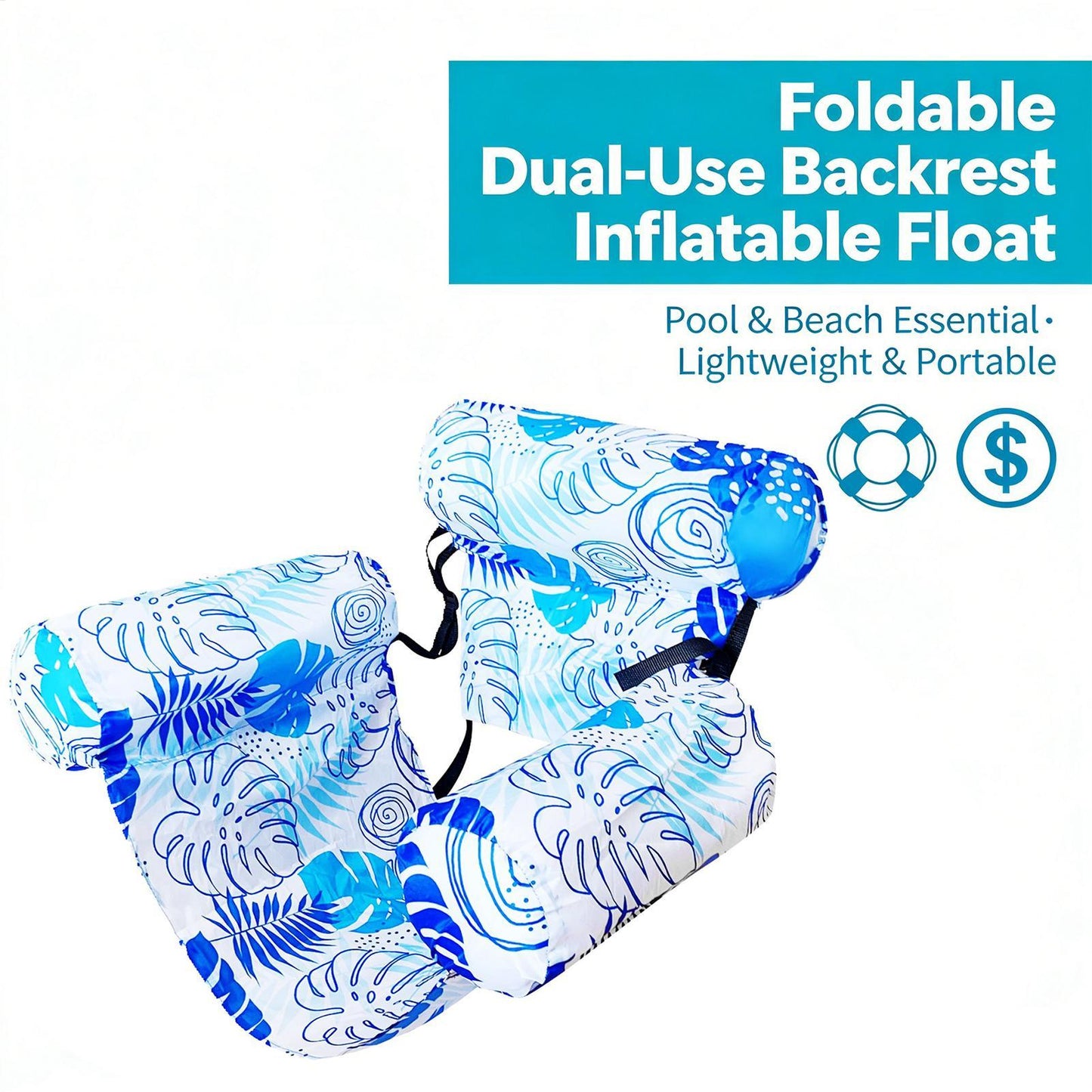 Heavy Duty Inflatable Pool Float Lounge Chair for Adults Floating Pool Chair for Lake & Beach Relaxation