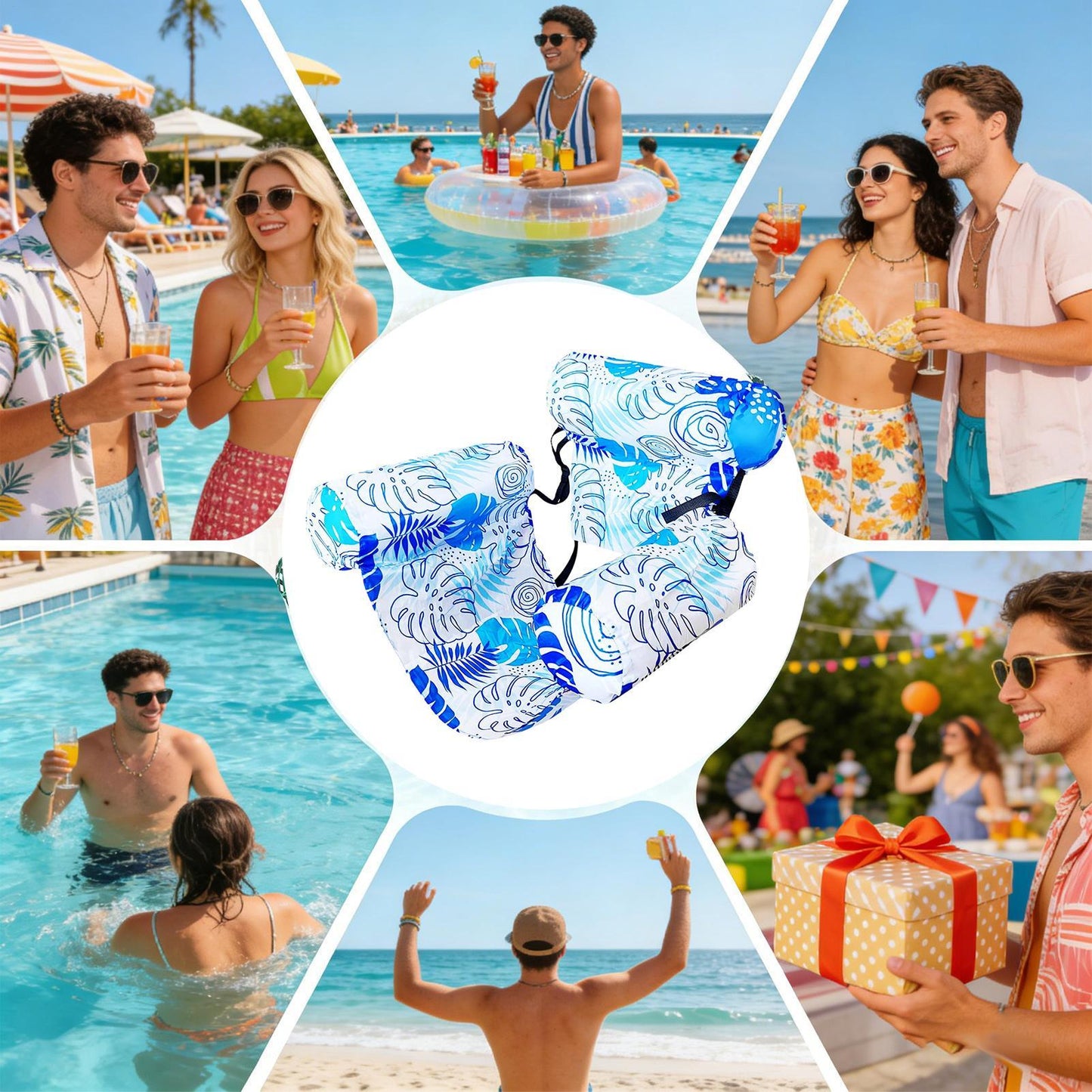 Heavy Duty Inflatable Pool Float Lounge Chair for Adults Floating Pool Chair for Lake & Beach Relaxation