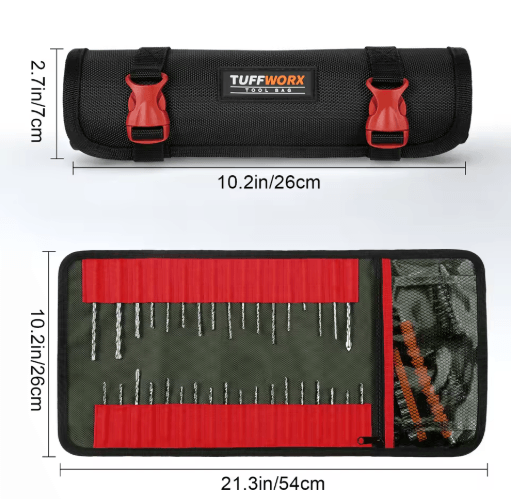 Heavy Duty Tool Roll Up Bag – Portable Foldable Tool Organizer for Mechanics, DIY & Father's Day Gifts