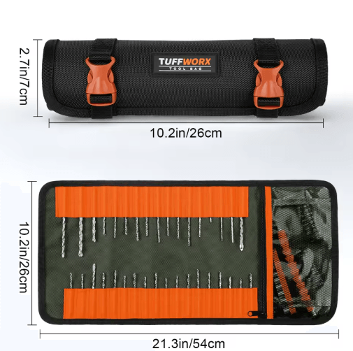 Heavy Duty Tool Roll Up Bag – Portable Foldable Tool Organizer for Mechanics, DIY & Father's Day Gifts
