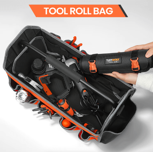 Heavy Duty Tool Roll Up Bag – Portable Foldable Tool Organizer for Mechanics, DIY & Father's Day Gifts