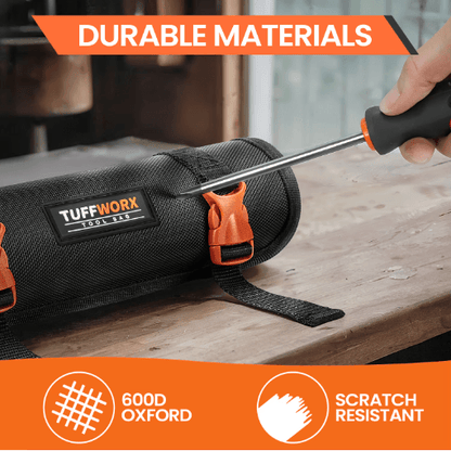 Heavy Duty Tool Roll Up Bag – Portable Foldable Tool Organizer for Mechanics, DIY & Father's Day Gifts