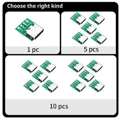 High-Speed 16-Pin Type-C USB 3.1 Connector Test PCB Board Module