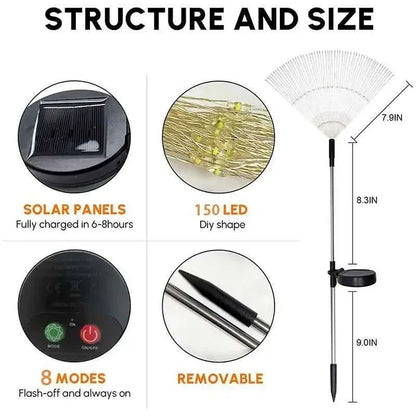 Solar LED Firework Garden Lights Waterproof Dandelion Outdoor Landscape Decor