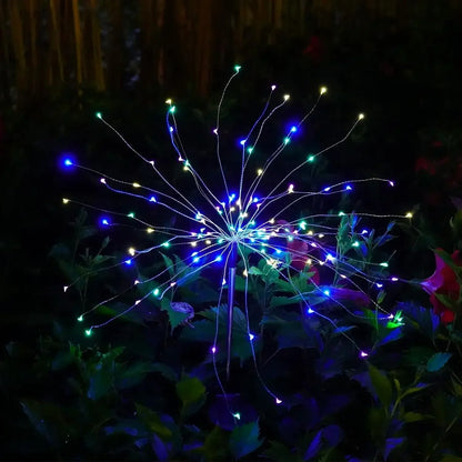 Solar LED Firework Garden Lights Waterproof Dandelion Outdoor Landscape Decor