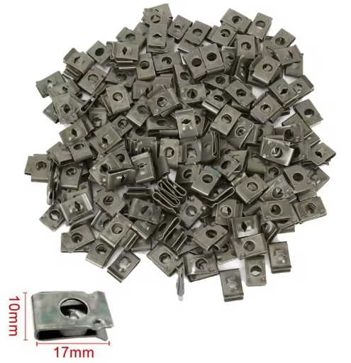 Mixed U-Type Car Trim Clips with Screws – Anti-Rust Fender & Bumper Fastener Kit for Automotive Repairs